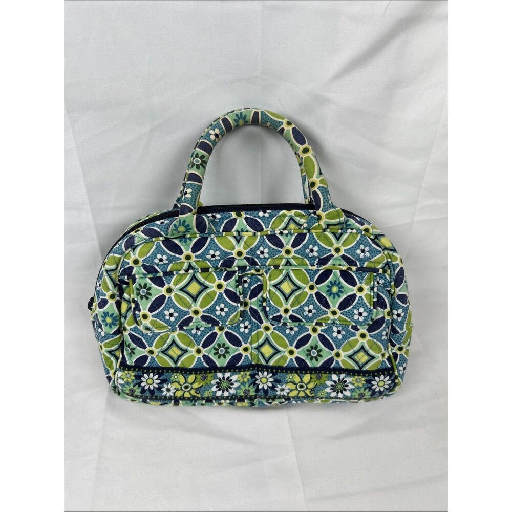 Vera Bradley Daisy Blue Green Carry Handle Bag Tote Floral Shoulder Bag